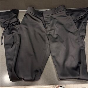 ZARA NWT Black Satin Effect Tie Pant Size S